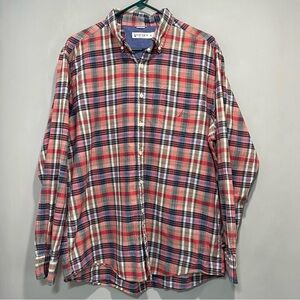 Náutica Long-sleeve Burton Down Plaid Shirt Men Size XL